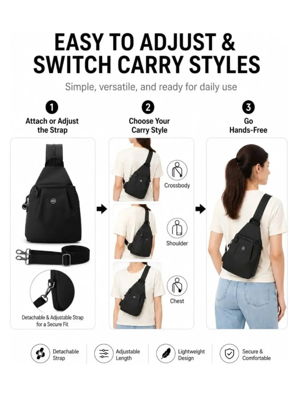 N/A sling backpack